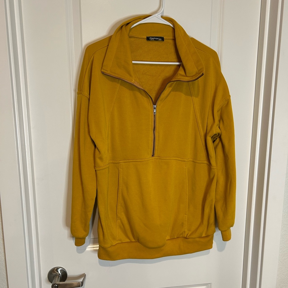 Yellow Quarter-Zip Sweater